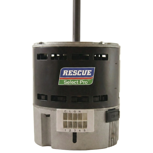 Motor with 'Rescue Select Pro' label on a white background