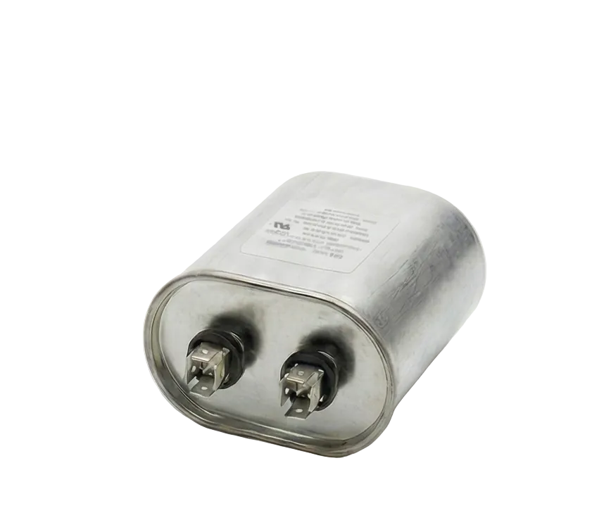 Metallic cylindrical capacitor on a white background
